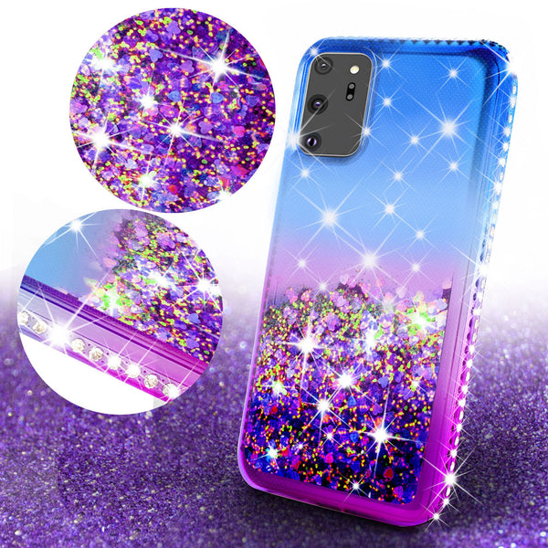 glitter phone case for samsung galaxy note 20 - blue/purple gradient - www.coverlabusa.com