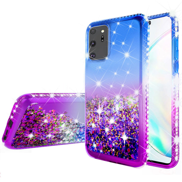 glitter phone case for samsung galaxy note 20 - blue/purple gradient - www.coverlabusa.com