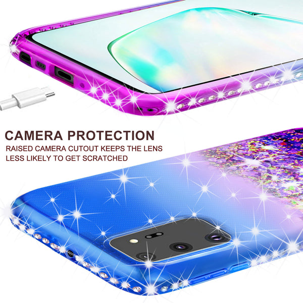 glitter phone case for samsung galaxy a51 5g - blue/purple gradient - www.coverlabusa.com