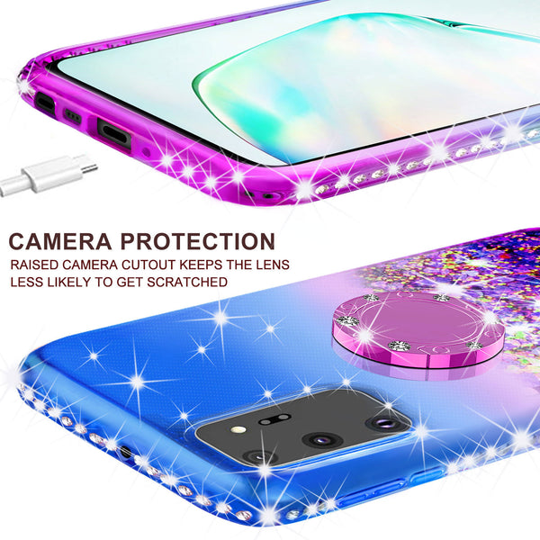 glitter phone case for samsung galaxy a71 5g - blue/purple gradient - www.coverlabusa.com