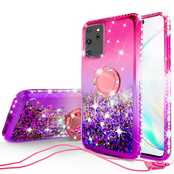 glitter phone case for samsung galaxy note 20 ultra - hot pink/purple gradient - www.coverlabusa.com