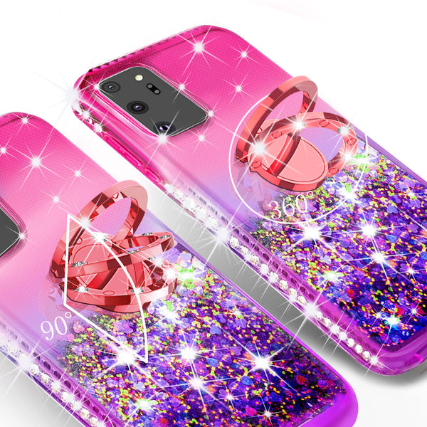 glitter phone case for samsung galaxy note 20 ultra - hot pink/purple gradient - www.coverlabusa.com