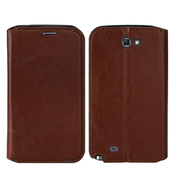 samsung galaxy note2 leather wallet case - brown - www.coverlabusa.com