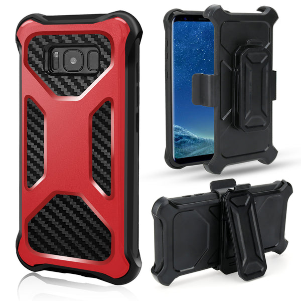 Samsung Galaxy Note 8 carbon fiber combo case - red - www.coverlabusa.com