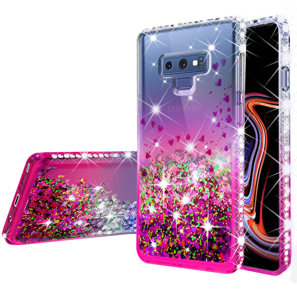 clear liquid phone case for samsung galaxy note 9 - hot pink - www.coverlabusa.com 