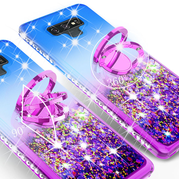 glitter ring phone case for samsung galaxy note 9 - blue gradient - www.coverlabusa.com 