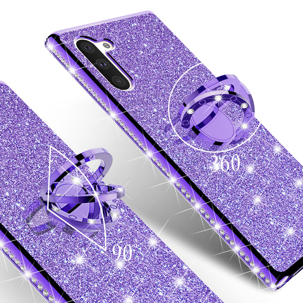 samsung galaxy note 10 plus glitter bling fashion case - purple - www.coverlabusa.com
