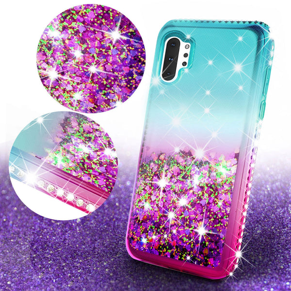glitter phone case for samsung galaxy note 10 - teal/pink gradient - www.coverlabusa.com