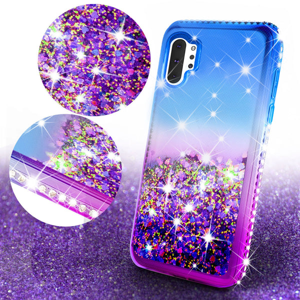 glitter phone case for samsung galaxy note 10 plus - blue/purple gradient - www.coverlabusa.com