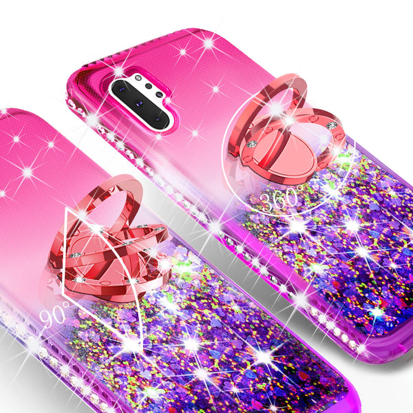 glitter phone case for samsung galaxy note 10 plus - hot pink/purple gradient - www.coverlabusa.com
