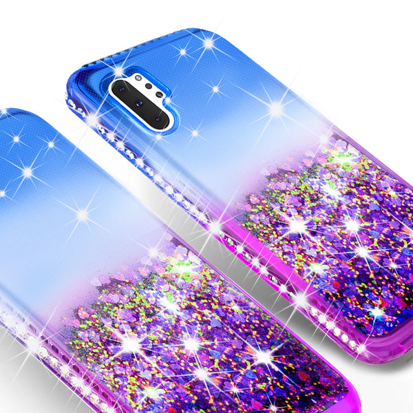 glitter phone case for samsung galaxy note 10 plus - blue/purple gradient - www.coverlabusa.com