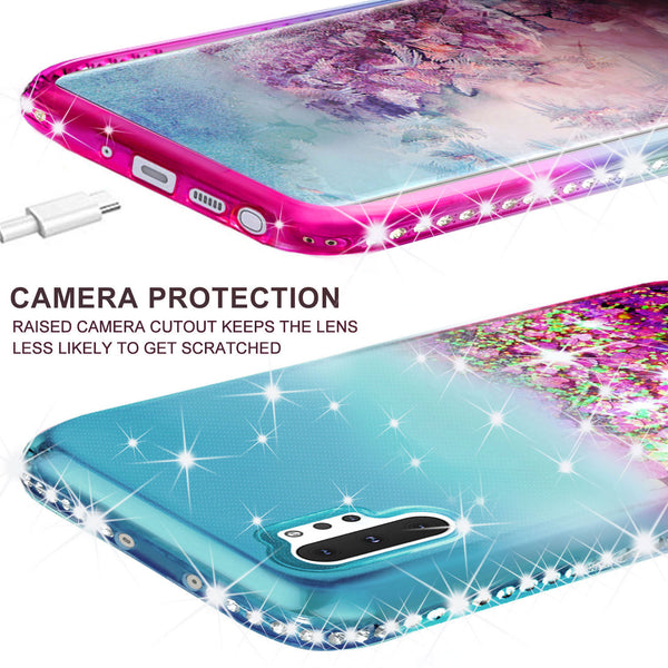 glitter phone case for samsung galaxy note 10 - teal/pink gradient - www.coverlabusa.com
