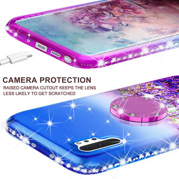 glitter phone case for samsung galaxy note 10 plus - blue/purple gradient - www.coverlabusa.com