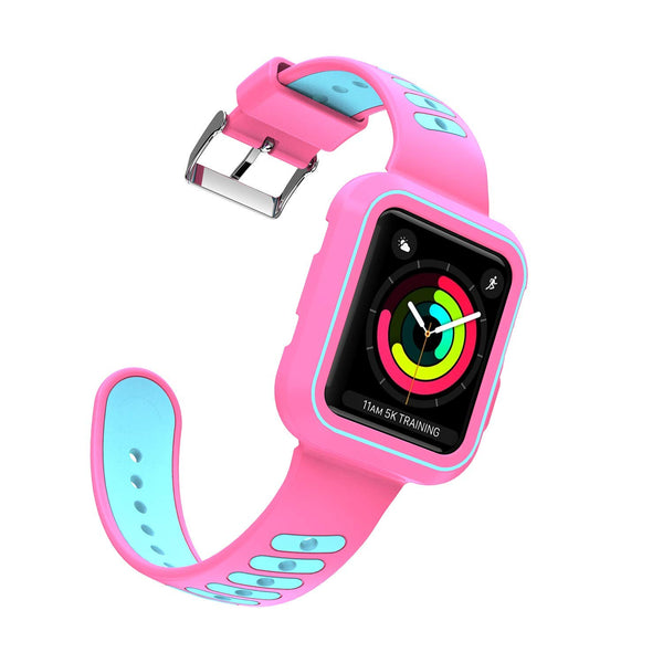 Nylon Sport Loop Replacement Strap for iWatch Apple Watch Series 3,Series 2, Series1,Hermes,Nike+- pink+teal - www.coverlabusa.com