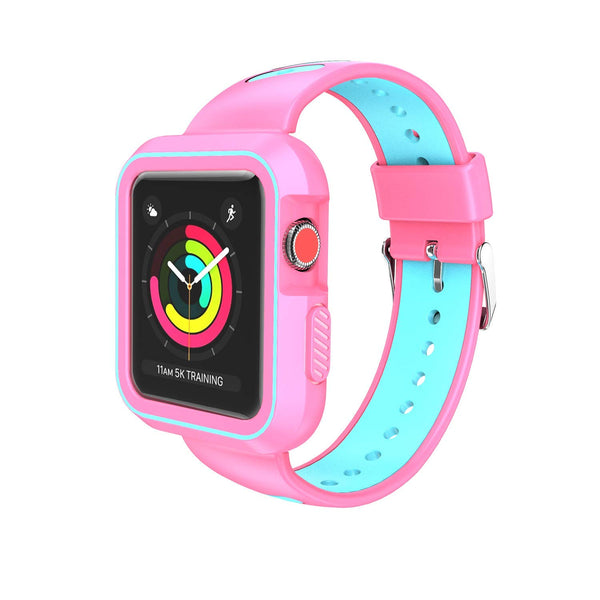Nylon Sport Loop Replacement Strap for iWatch Apple Watch Series 3,Series 2, Series1,Hermes,Nike+- pink+teal - www.coverlabusa.com