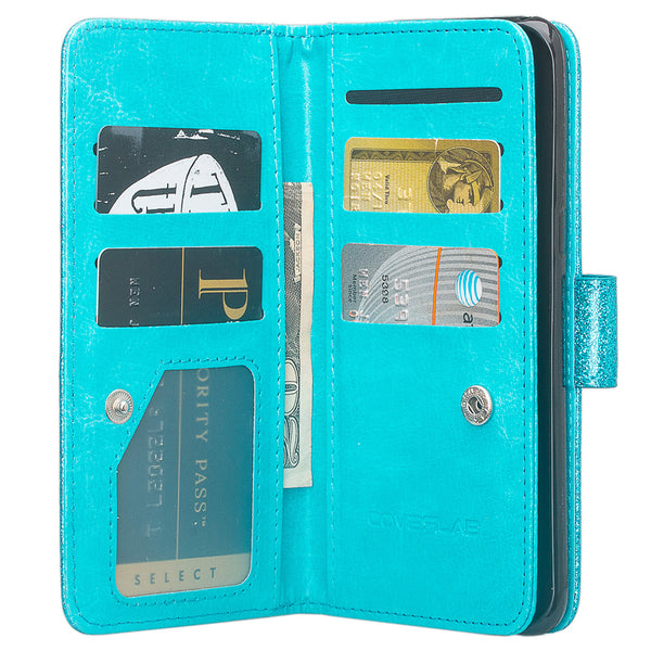 LG V30 Glitter Wallet Case - Teal - www.coverlabusa.com