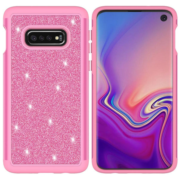 Samsung Galaxy S10e Glitter Hybrid Case - Hot Pink - www.coverlabusa.com