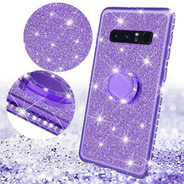 samsung galaxy s10 plus  glitter bling fashion case - purple - www.coverlabusa.com