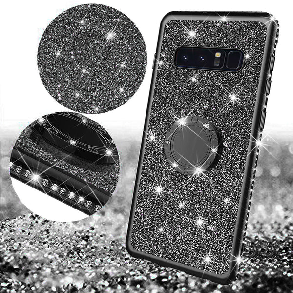 samsung galaxy s10 glitter bling fashion case - black - www.coverlabusa.com