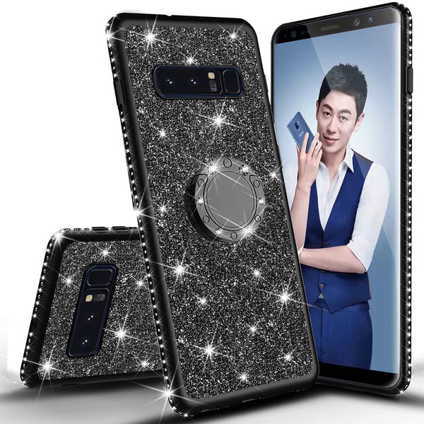 samsung galaxy s10 glitter bling fashion case - black - www.coverlabusa.com