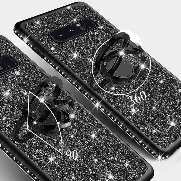 samsung galaxy s10 glitter bling fashion case - black - www.coverlabusa.com