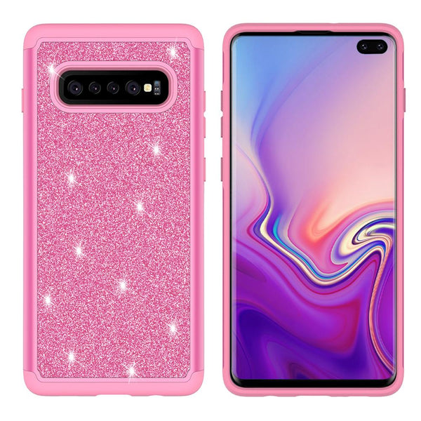 Samsung Galaxy S10 Glitter Hybrid Case - Hot Pink - www.coverlabusa.com