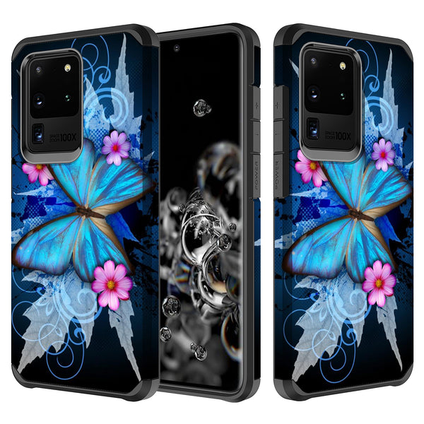 samsung galaxy s20 plus hybrid case - blue butterfly - www.coverlabusa.com