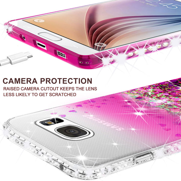 clear liquid phone case for samsung galaxy s7 edge - hot pink - www.coverlabusa.com