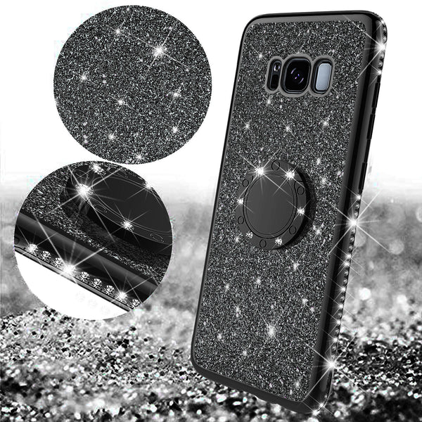samsung galaxy 8 plus glitter bling fashion case - black - www.coverlabusa.com
