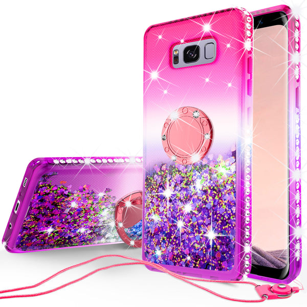 glitter ring phone case for samsung galaxy S8 - pink gradient - www.coverlabusa.com 