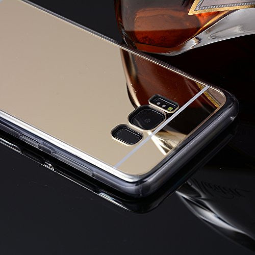 Samsung Galaxy S8 Case, Reflective Mirror EZ-Grip[Shock Resistant] TPU Case Cover for Galaxy S8 - Gold