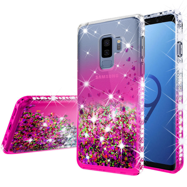 clear liquid phone case for samsung galaxy s9 plus - hot pink - www.coverlabusa.com 