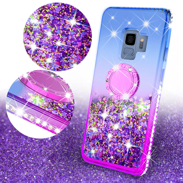 glitter ring phone case for samsung galaxy s9 plus - blue gradient - www.coverlabusa.com 