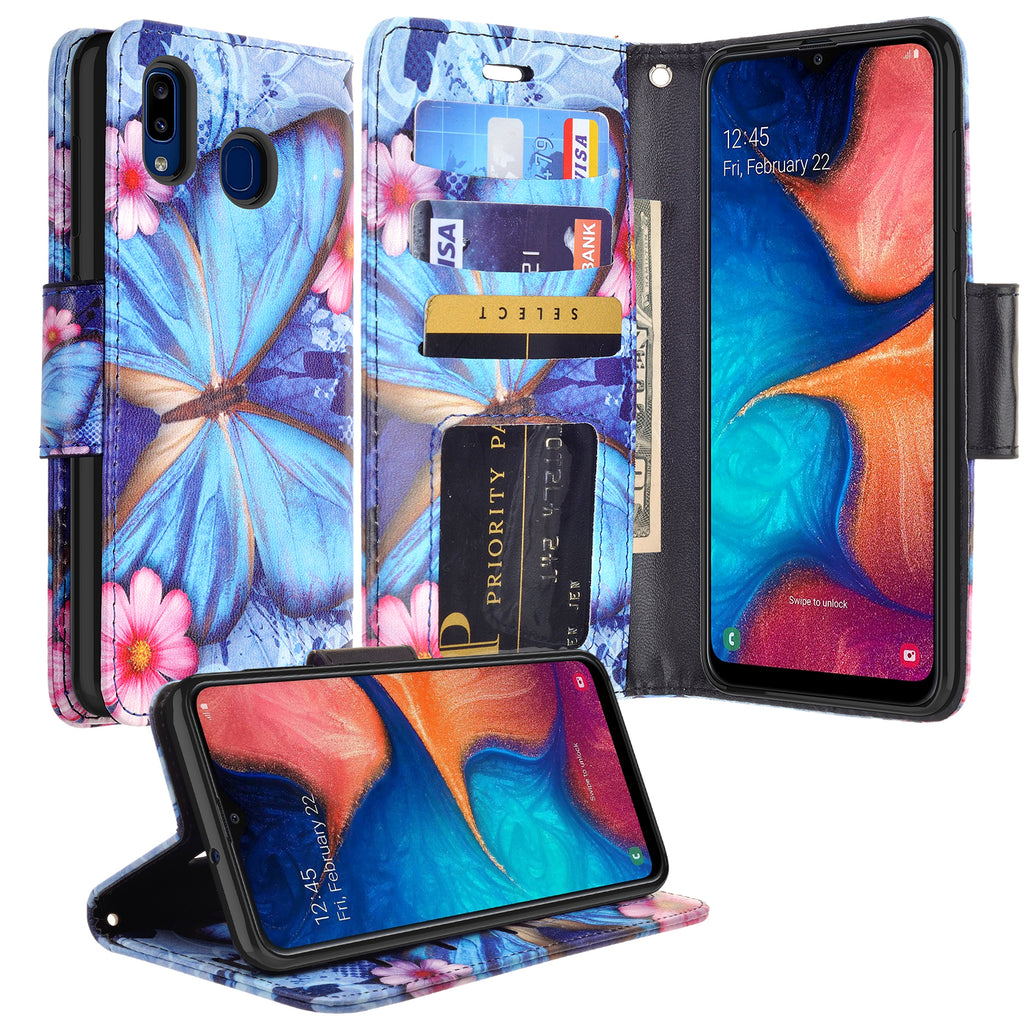 alcatel 3v (2019) wallet case - blue butterfly - www.coverlabusa.com