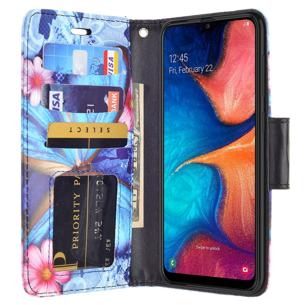 alcatel 3v (2019) wallet case - blue butterfly - www.coverlabusa.com