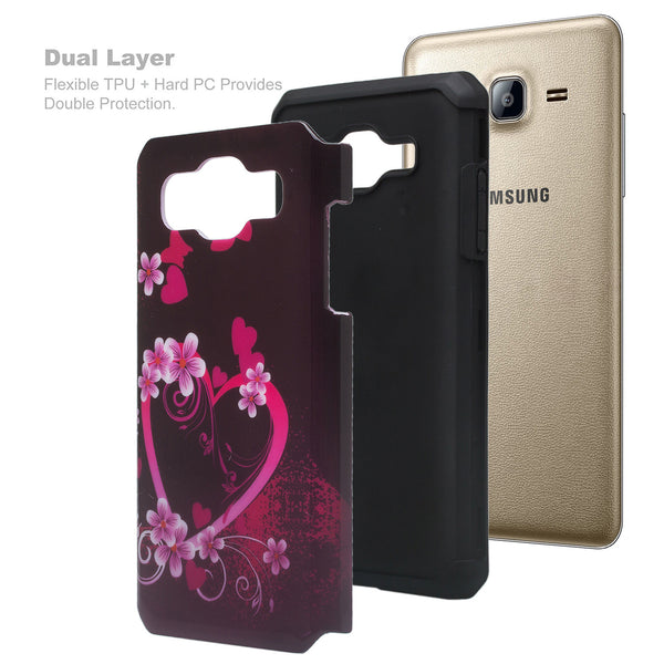 on5 case, galaxy on5 hybrid case - flower hearts - www.coverlabusa.com