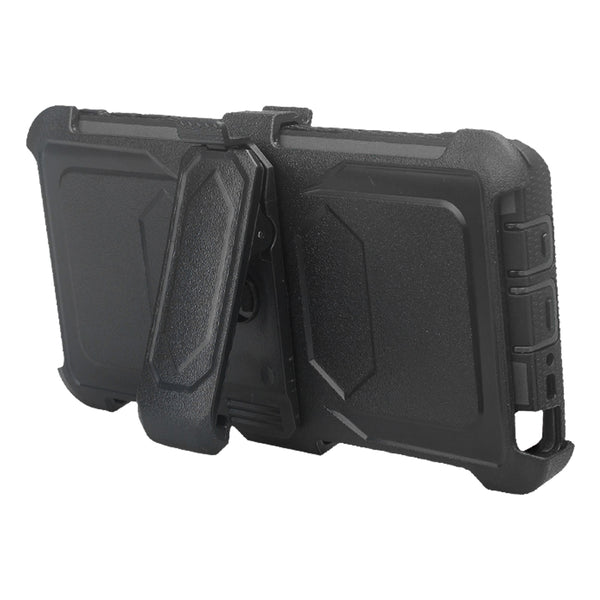 lg stylo 6 heavy duty hybrid holster case - black - www.coverlabusa.com