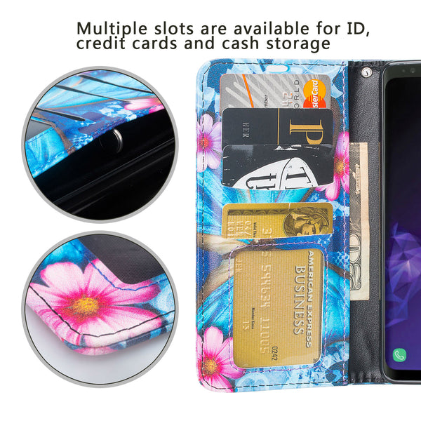 Samsung Galaxy S10 5G Wallet Case - blue butterfly - www.coverlabusa.com