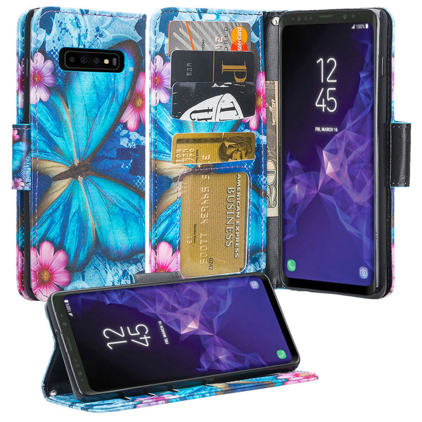 Samsung Galaxy S10 Wallet Case - blue butterfly - www.coverlabusa.com