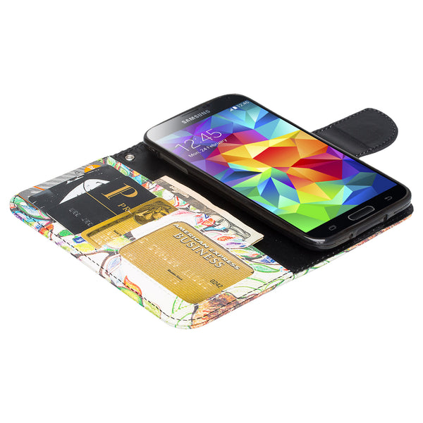 samsung galaxy S5 leather wallet case - vibrant tree - www.coverlabusa.com