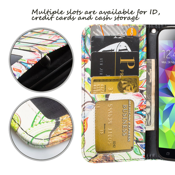 samsung galaxy S5 leather wallet case - vibrant tree - www.coverlabusa.com