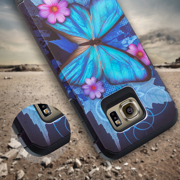 samsung galaxy S7 hybrid case - blue butterfly - www.coverlabusa.com