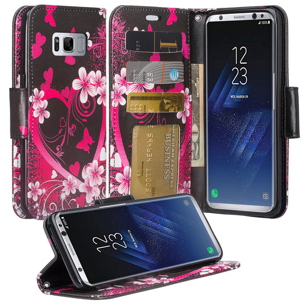 Samsung Galaxy S8 Wallet Case - heart butterflies - www.coverlabusa.com