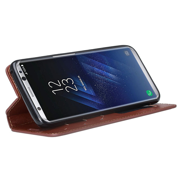 Samsung Galaxy S8 Wallet Case - brown - www.coverlabusa.com