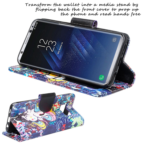 Samsung Galaxy S8 Wallet Case - Rainbow Unicorn - www.coverlabusa.com