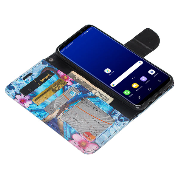 Samsung Galaxy S8 Plus Wallet Case - Blue Butterfly - www.coverlabusa.com