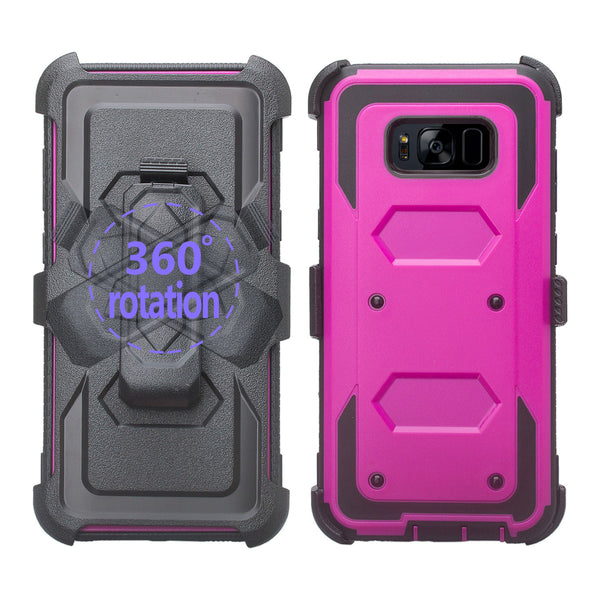 samsung galaxy s8 plus heavy duty hybrid holster case - purple - www.coverlabusa.com