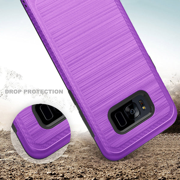 samsung galaxy s8 plus hybrid case - brush purple - www.coverlabusa.com