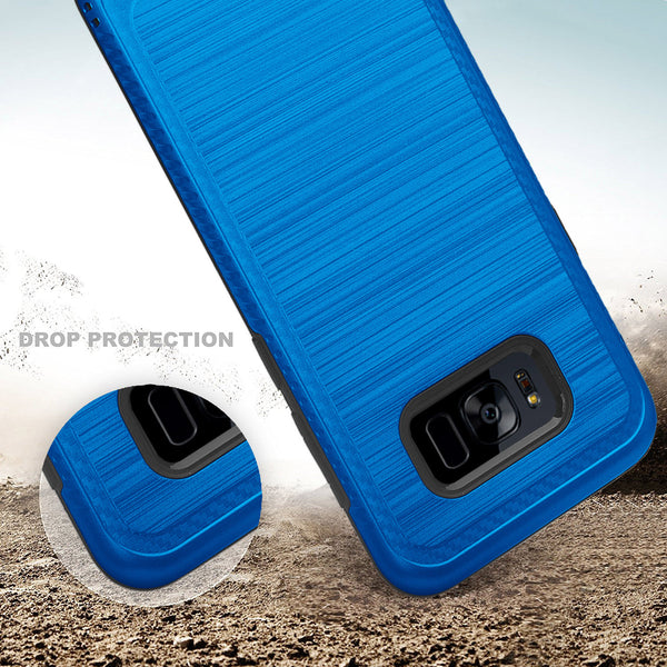 samsung galaxy s8 plus hybrid case - brush blue - www.coverlabusa.com