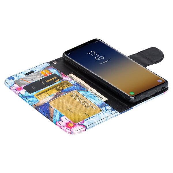 Samsung Galaxy S9 Wallet Case - blue butterfly - www.coverlabusa.com